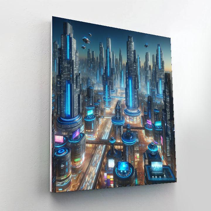 Dynamic Futuristic Metropolis Numbered Painting Kits