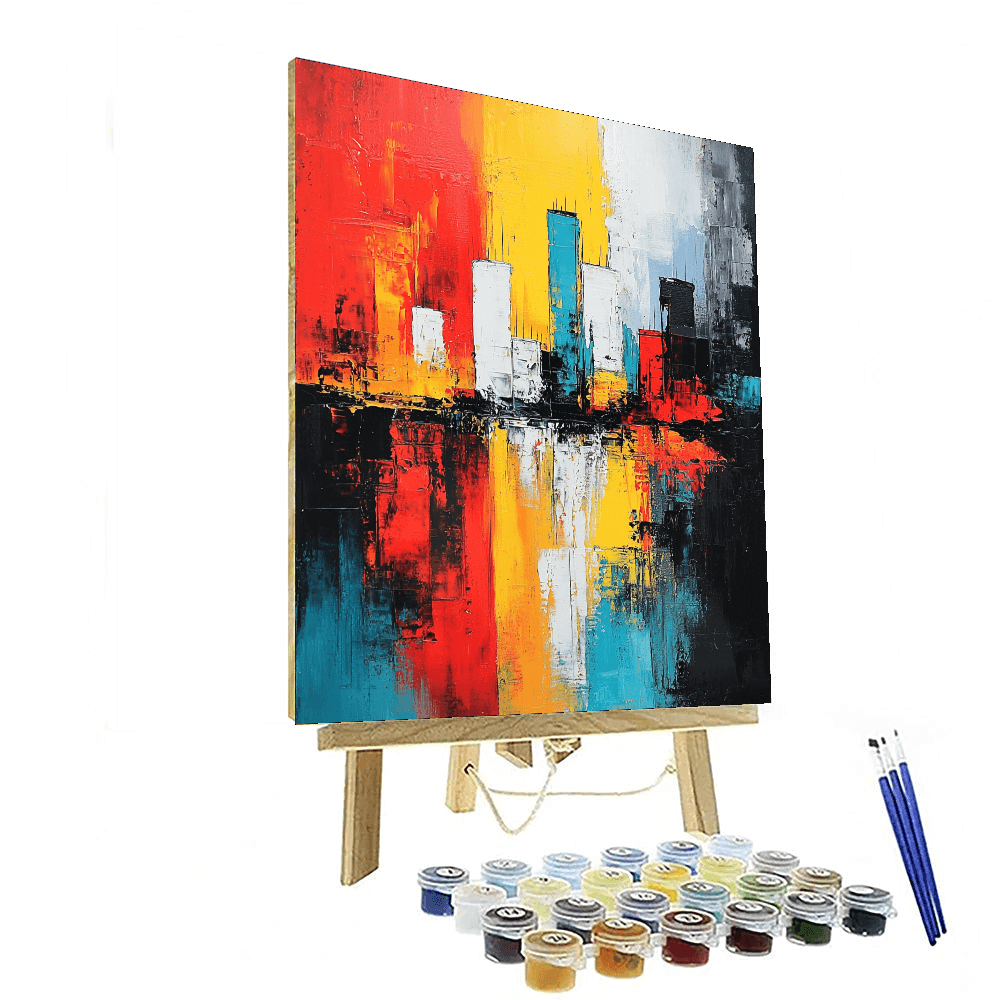 Munch Inspired Expressionist Urban Landscape - DIY Painting By Numbers Kit