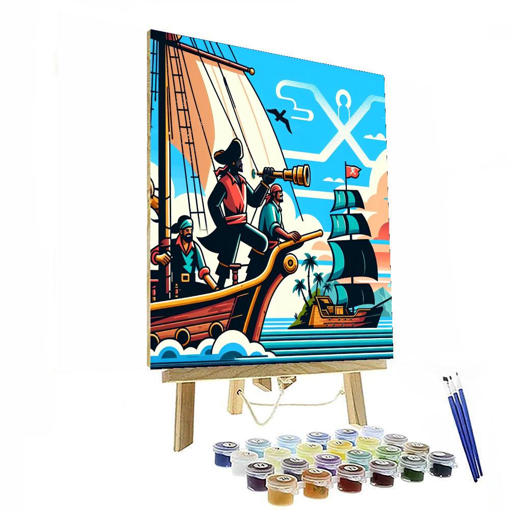 Pirate Treasure Hunt Adventure Painting Number Kit