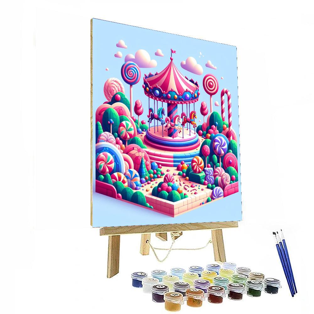 Candyland Carousel Paint By Number