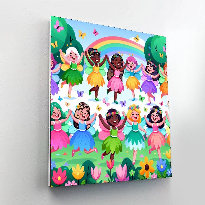 Cheerful Fairy Fiesta Paint By Numbers Art