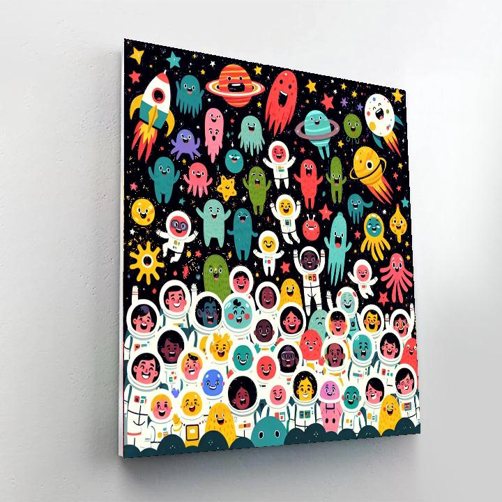 Joyful Space Friends Painting By Numbers Kit