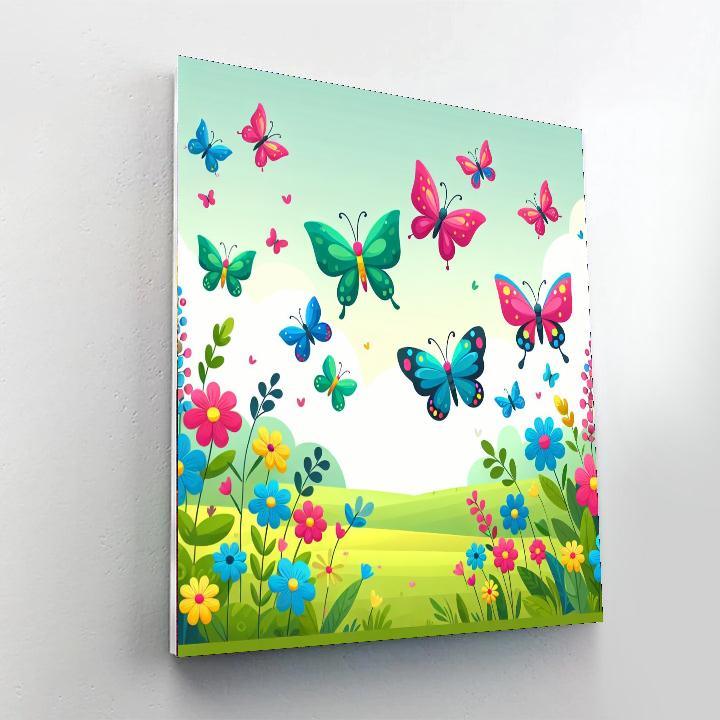 Sweet Butterfly Meadow Numbered Painting Kits