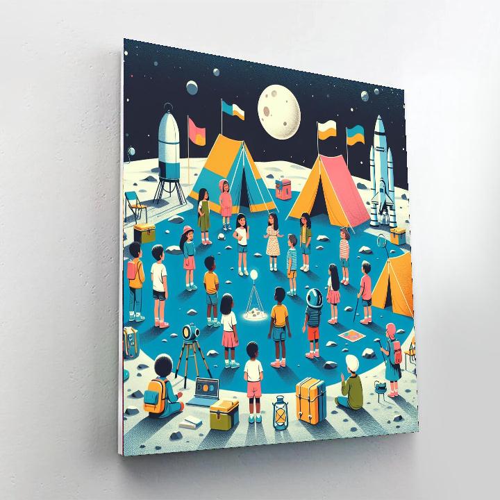 Lunar Exploration Camp Number Painting