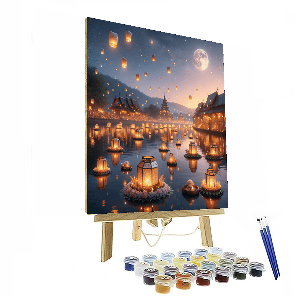 Loy Krathong Lantern Festival - Chiang Mai, Thailand DIY Paint By Numbers