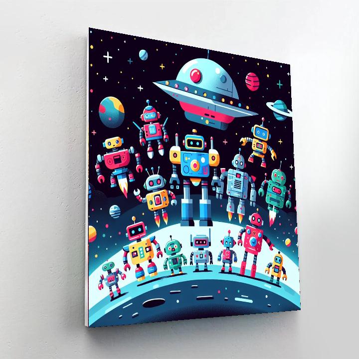 Cosmic Robot Rescue Numbered Painting Kits