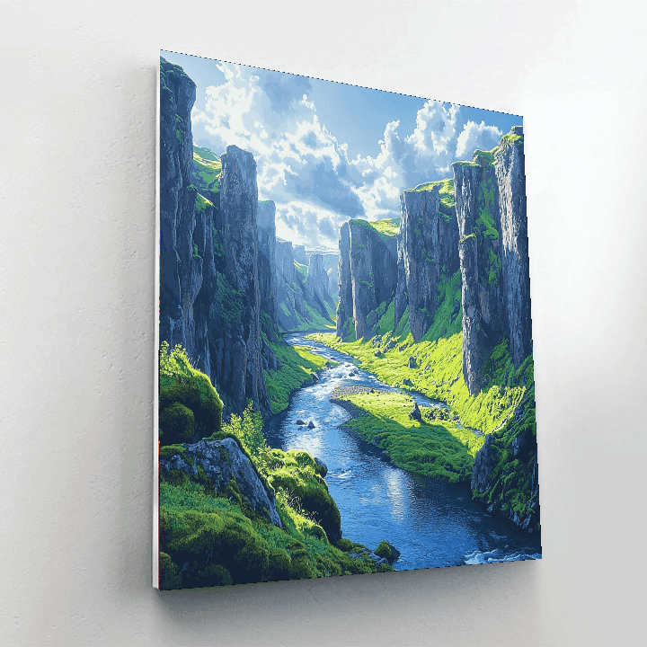 Fjadrargljufur Canyon - Iceland Number Painting