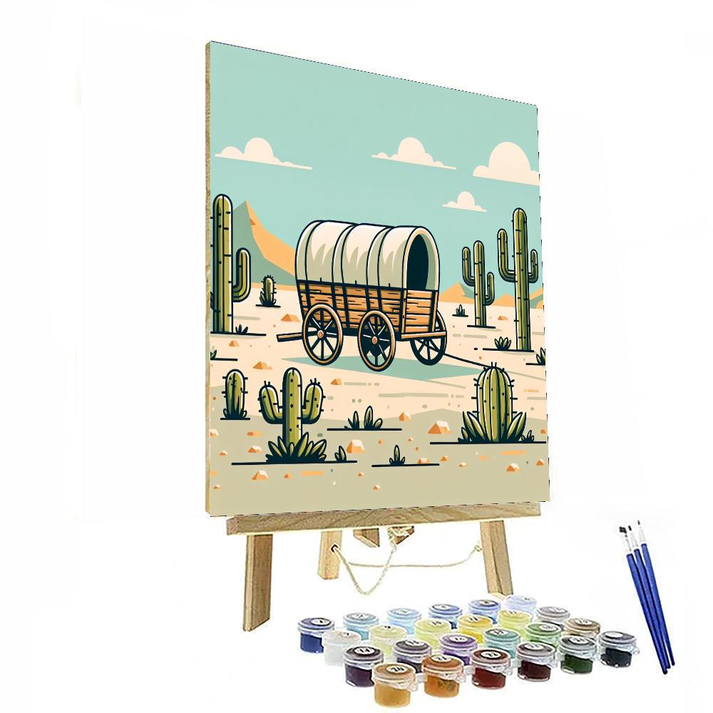 Wild West Wagon Adventure Painting Number Kit