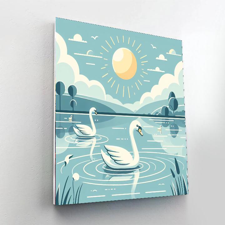 Majestic Swan Lake Paint By Numbers Art