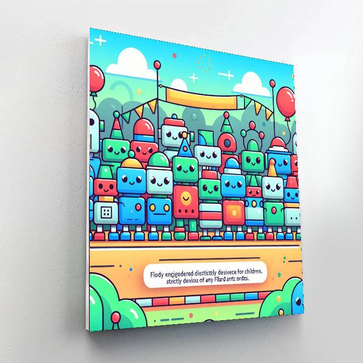 Jolly Robot Parade Paint By Number