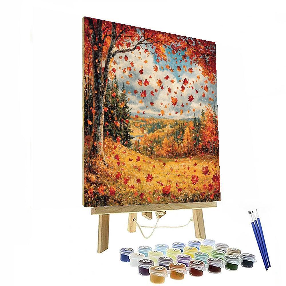 Pierre-Auguste Renoir Inspired Dancing Colors Of Autumn  Number Painting