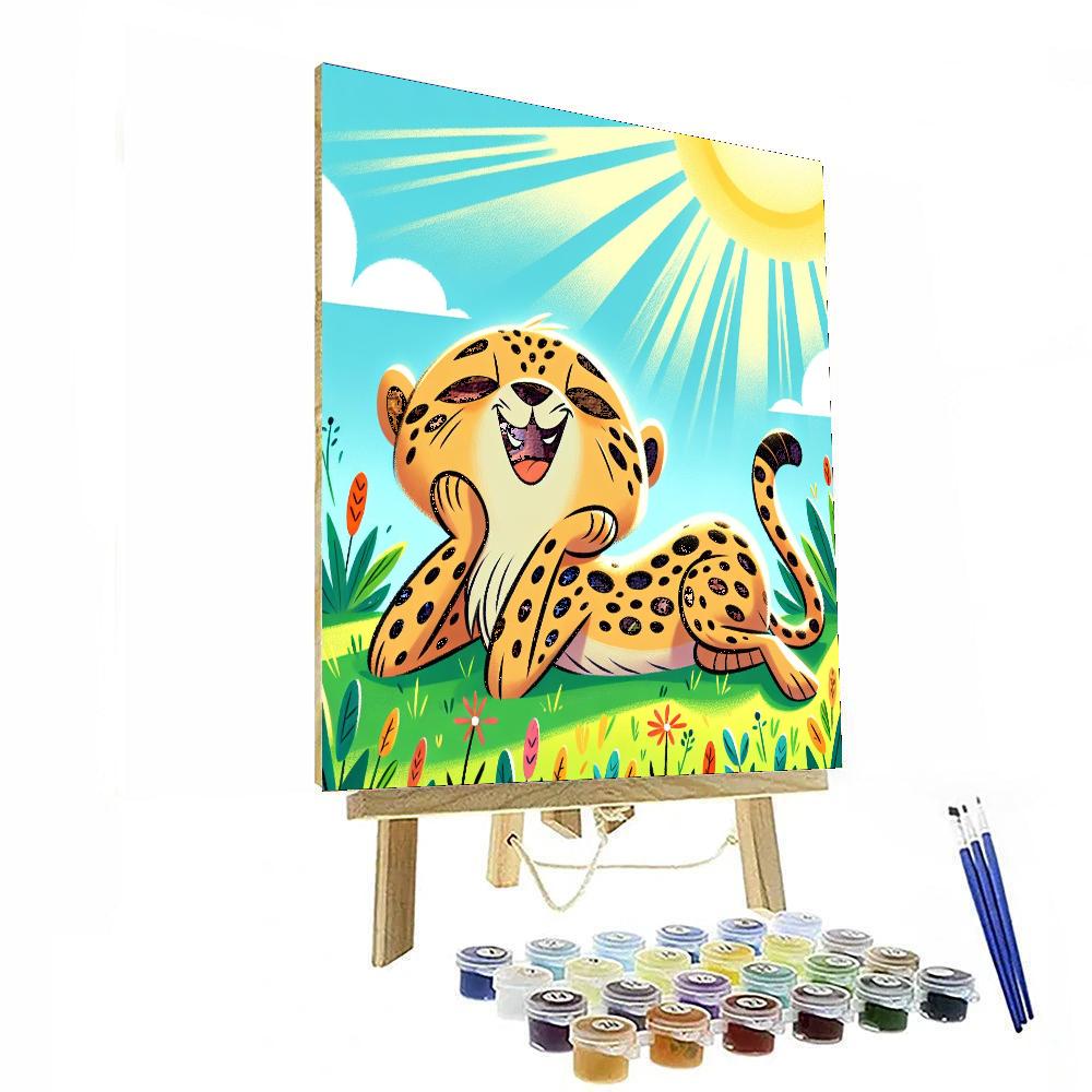 Joyful Cheetah Painting By Numbers Kit