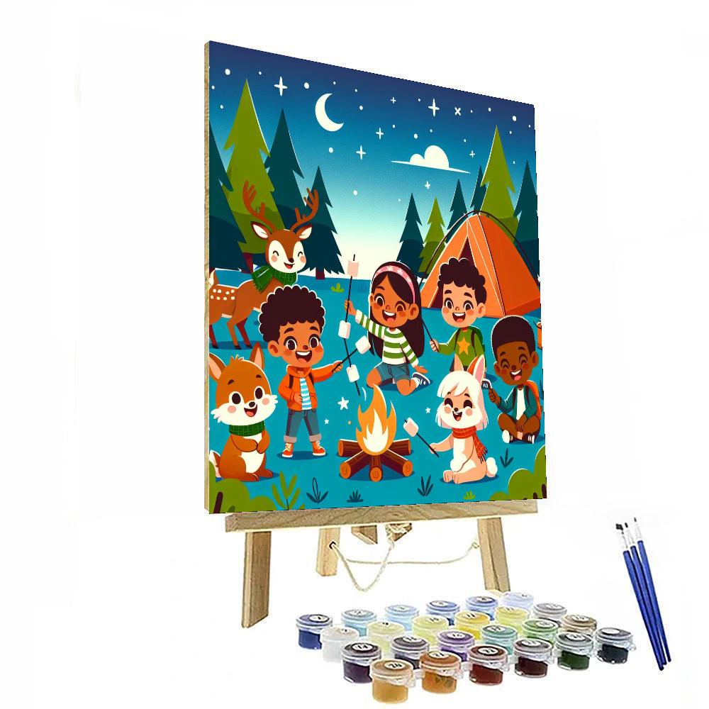 Cheerful Camping Fun Paint By Numbers