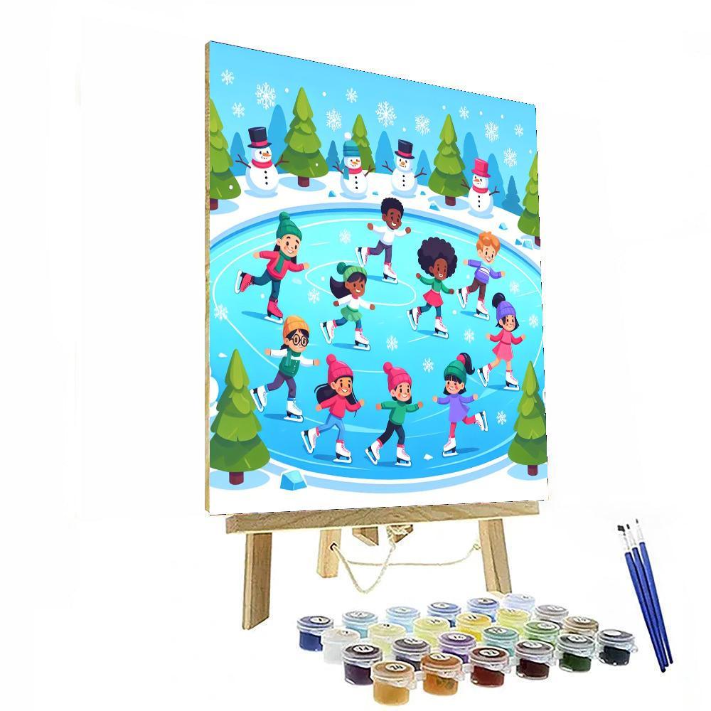 Winter Ice Skating Fun Paint By Color