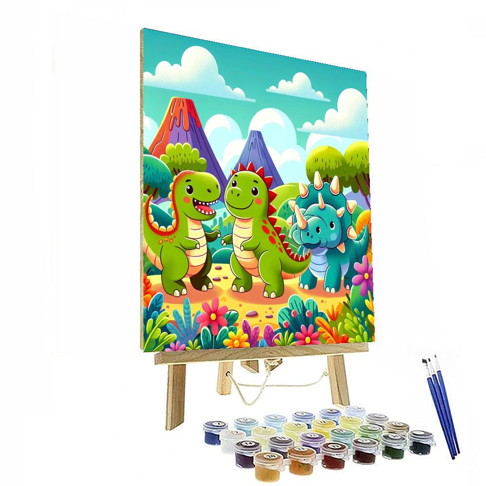 Dinosaur Doodle Adventure Paint By Numbers Art