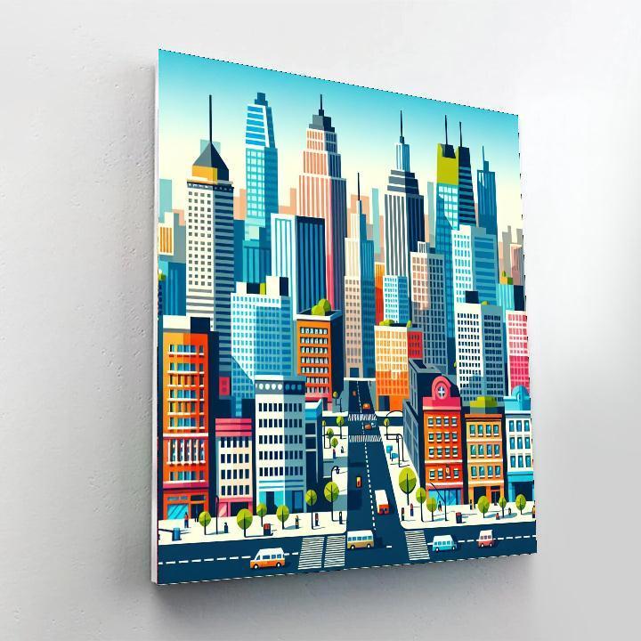 City Skylines And Skyscrapers Paint By Numbers Art