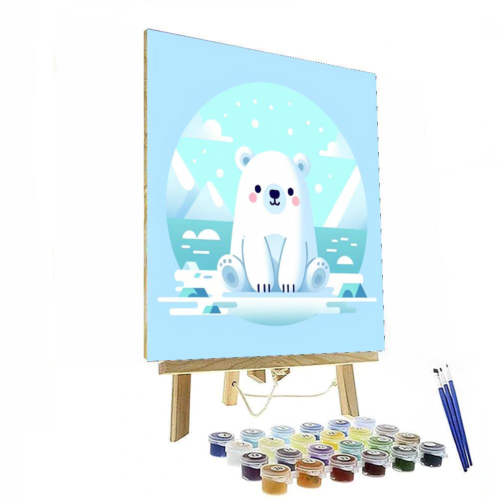 Cuddly Polar Bear Winter Numbered Painting Kits