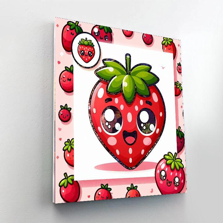 Sweet Strawberry DIY Paint By Numbers