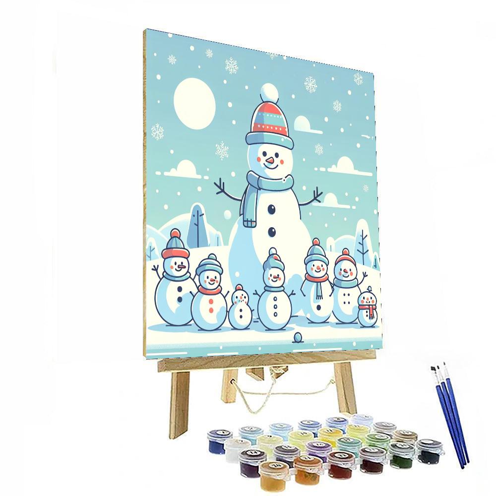 Frosty Snowman Friends Paint By Numbers Art
