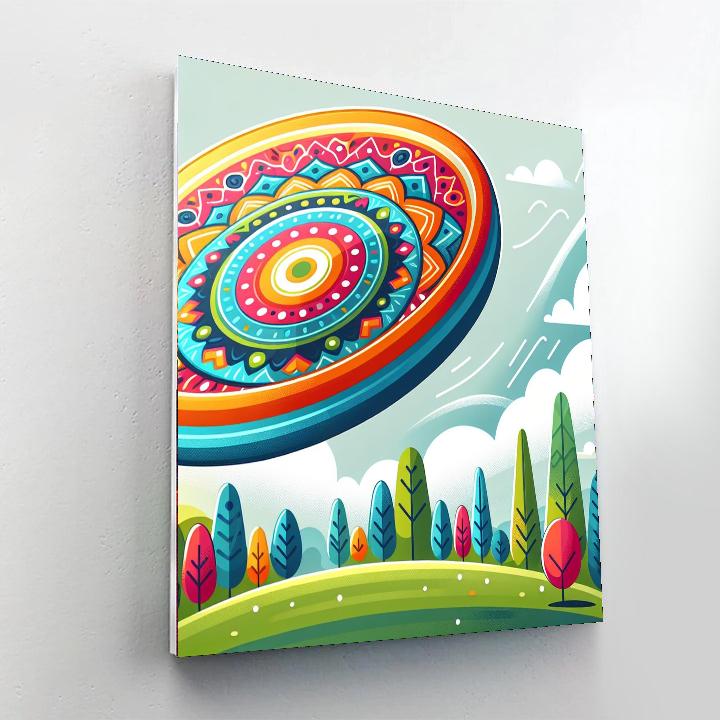 Flying Frisbee Paint By Numbers Art