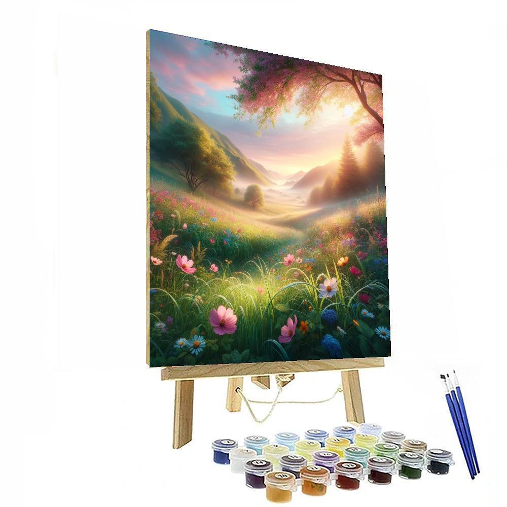 Beautiful Meadow Sunrise Paint By Numbers