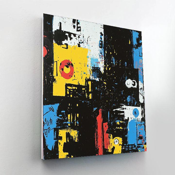 Jean-Michel Basquiat Inspired Fragmented Identities  Number Painting