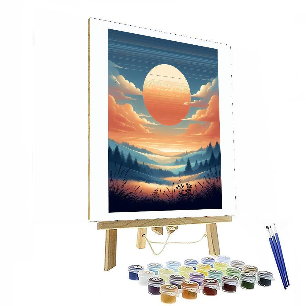 Inspirational Sunset Serenity DIY Paint By Numbers
