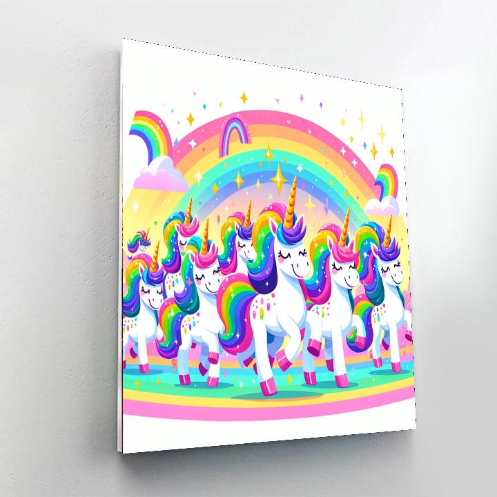 Magic Unicorn Parade Paint By Numbers Art