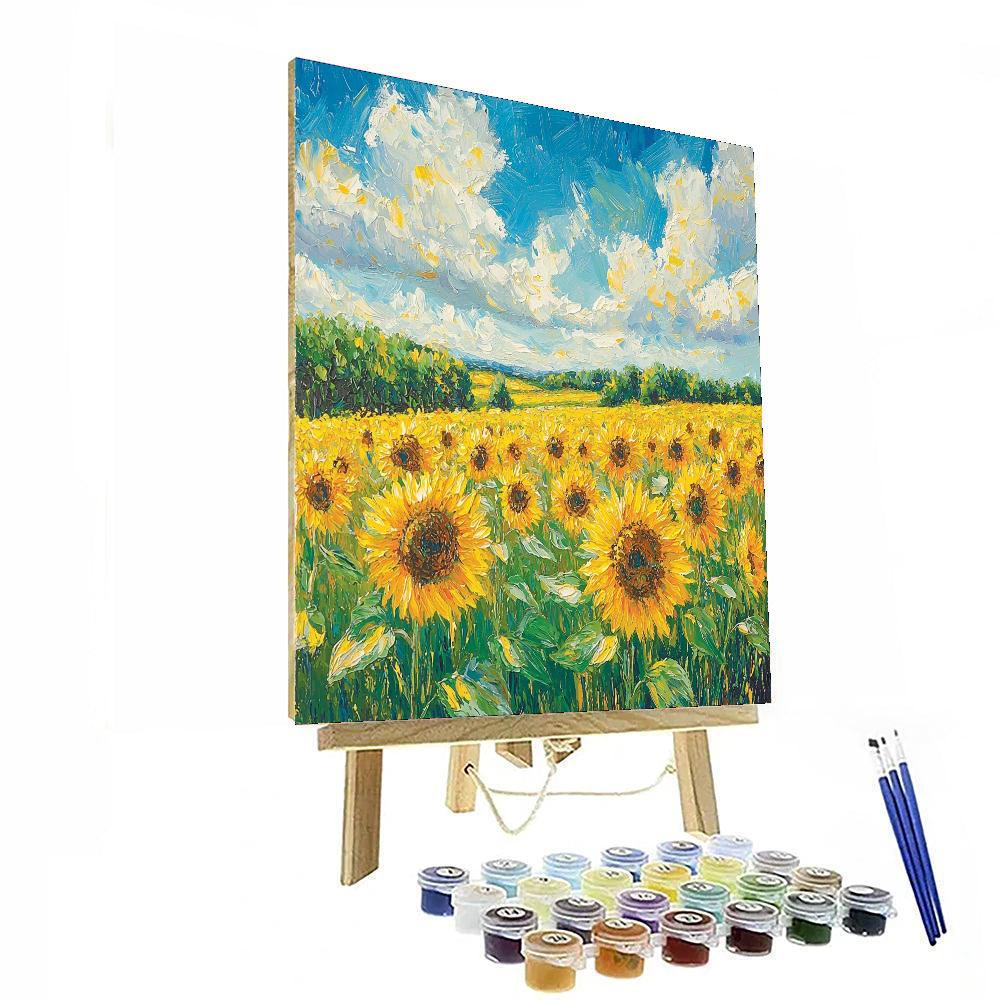 Vincent Van Gogh Inspired Fields Of Sunflowers  Number Painting