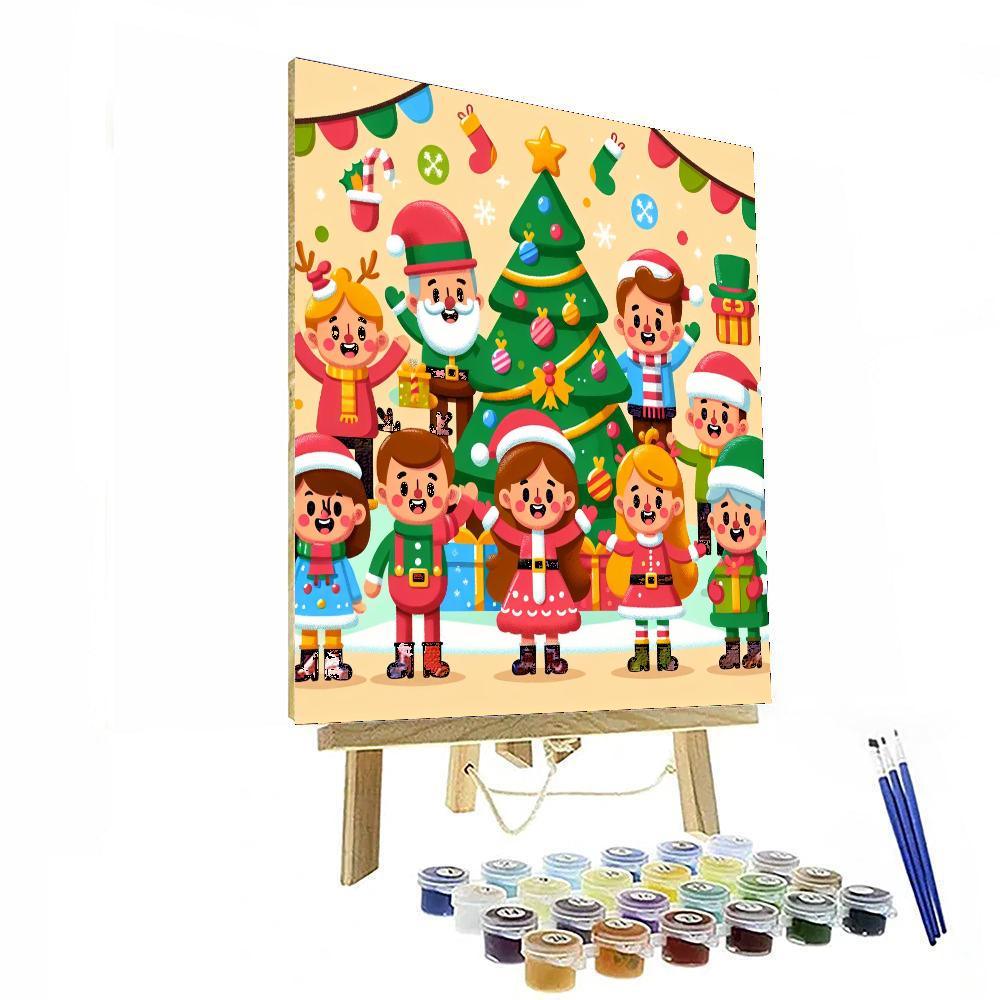 Joyful Holiday Gathering DIY Paint By Numbers