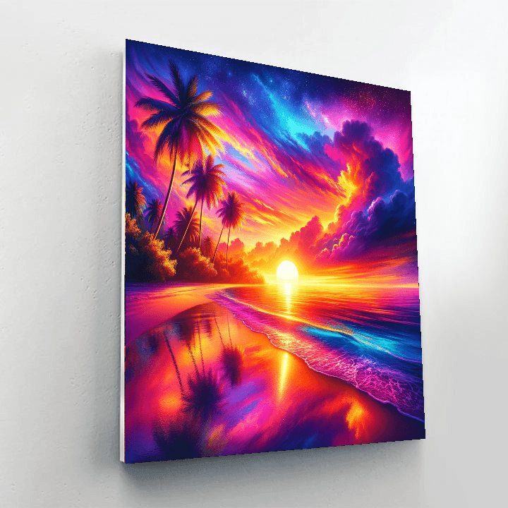 Stunning Tropical Sunset - DIY Painting By Numbers Kit