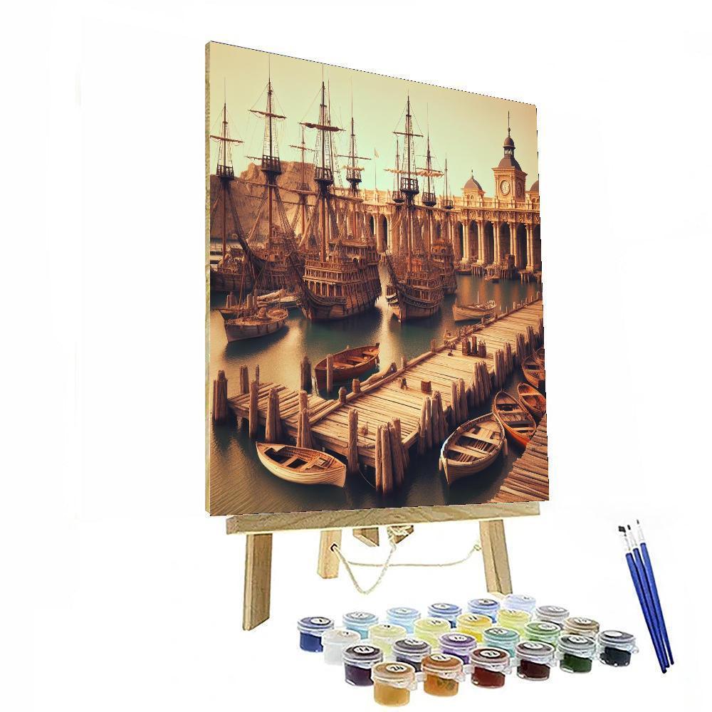 Historic Harbor Haven Paint By Numbers Art