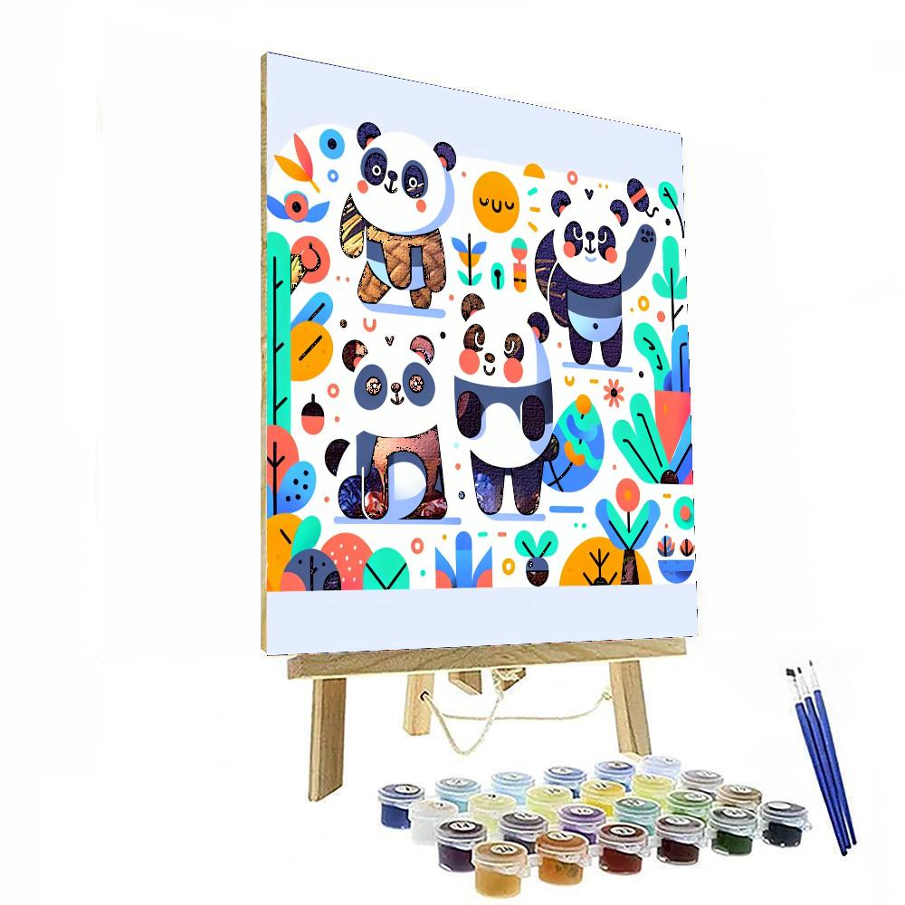 Pop Art Pandas Painting Number Kit