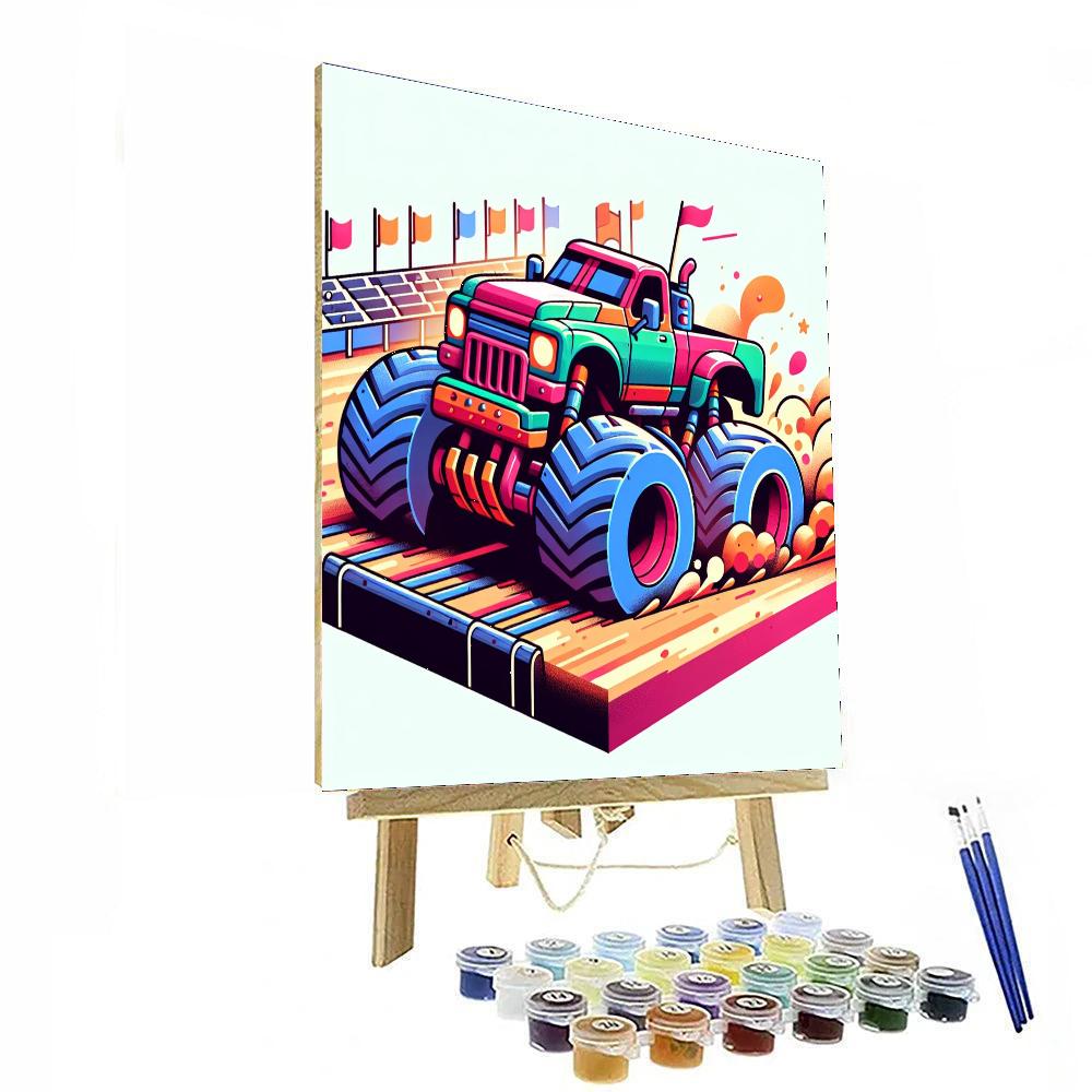 Monster Truck Rally Painting Number Kit