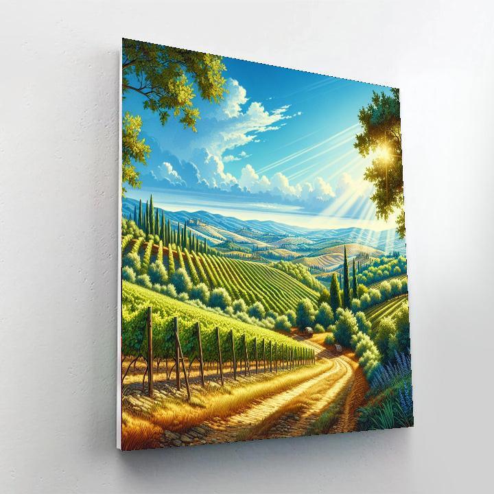 Sunny Tuscan Hills Paint By Number