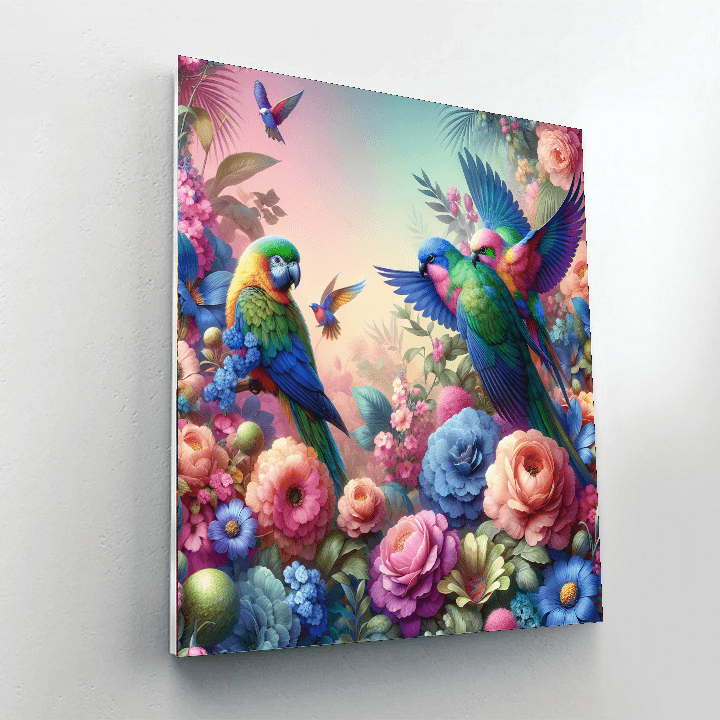 Dazzling Colorful Birds Painting By Numbers Kit