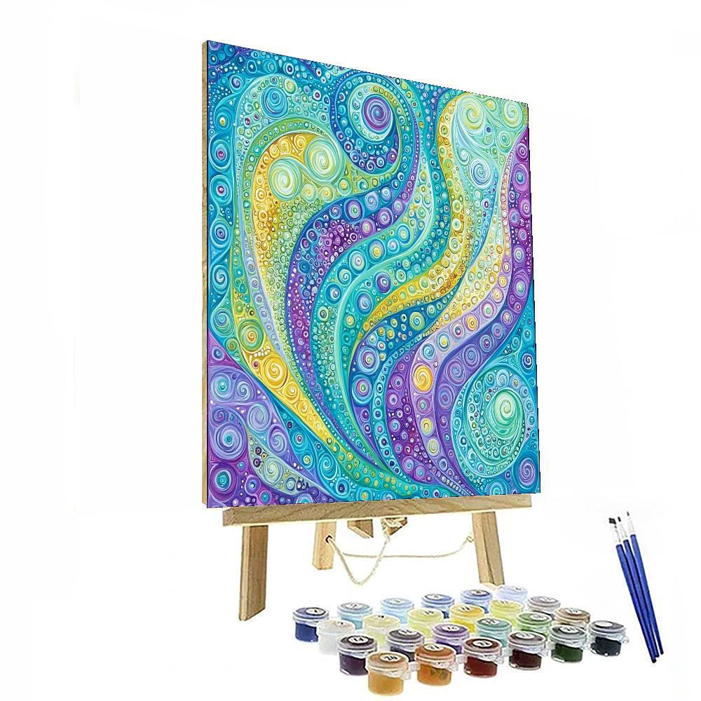 Georges Seurat Inspired Fractal Dreamscape  Number Painting