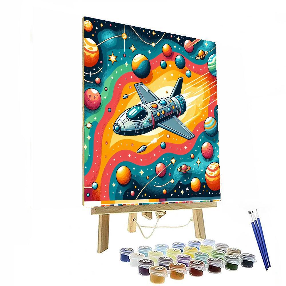 Dreamy Outer Space Voyage Painting Number Kit