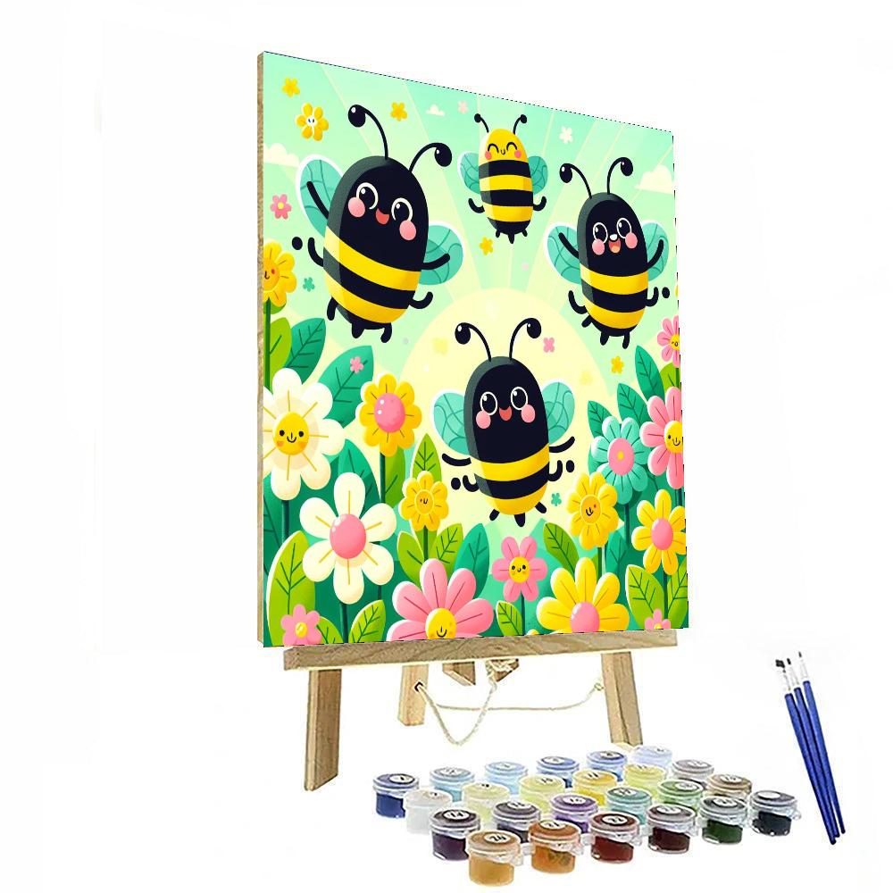 Buzzy Bees In Bloom Paint By Numbers Art