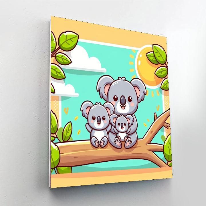 Cheerful Koala Family Paint By Number