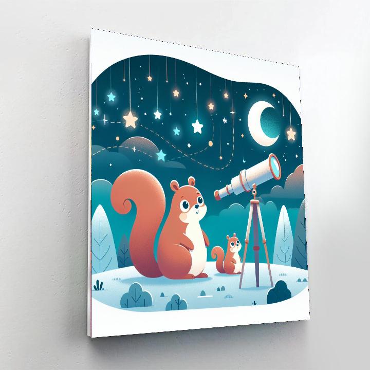 Stellar Squirrel Starlight Numbered Painting Kits