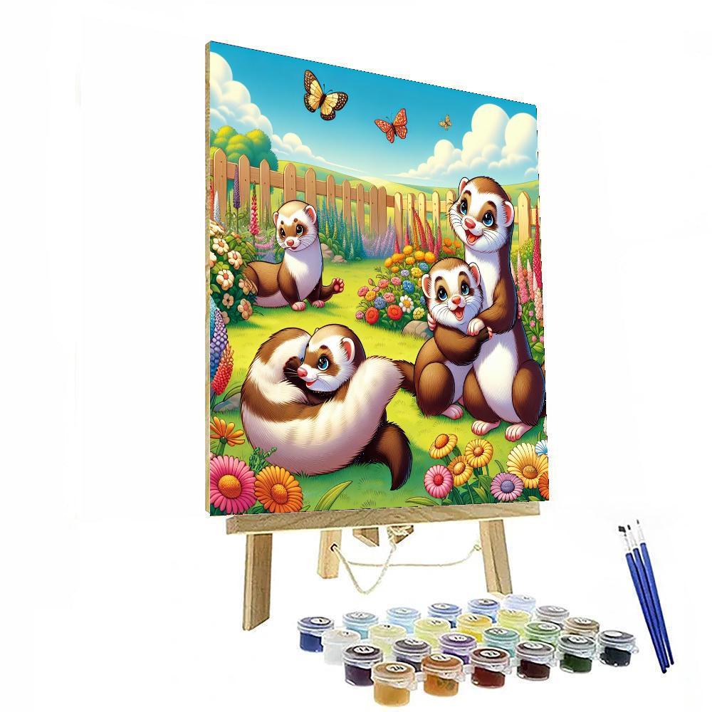 Friendly Ferrets Paint By Numbers Art