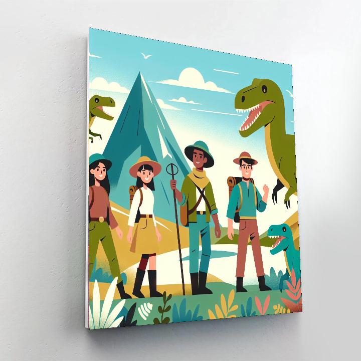 Explorers In Dinosaur Valley Painting By Numbers Kit