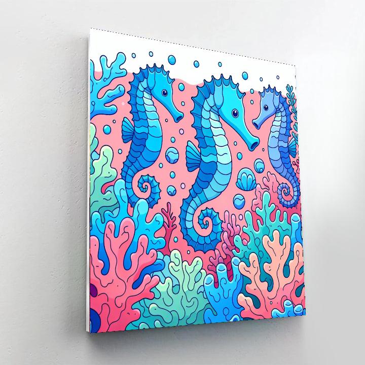 Seahorse Secret Hideaway Paint By Numbers Art