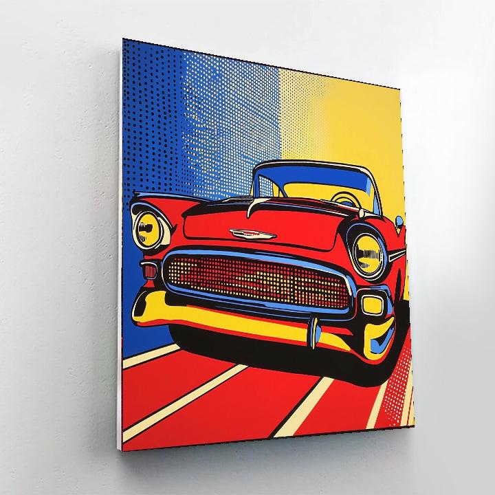 Lichtenstein Inspired Retro Pop Art Car  Paint By Numbers