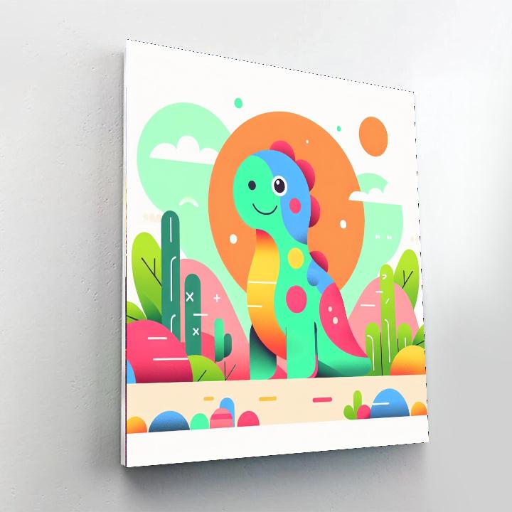 Cute Dino Friends Paint By Numbers Art