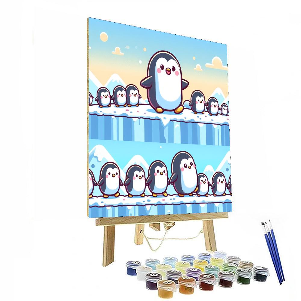 Precious Penguin Parade Painting Number Kit