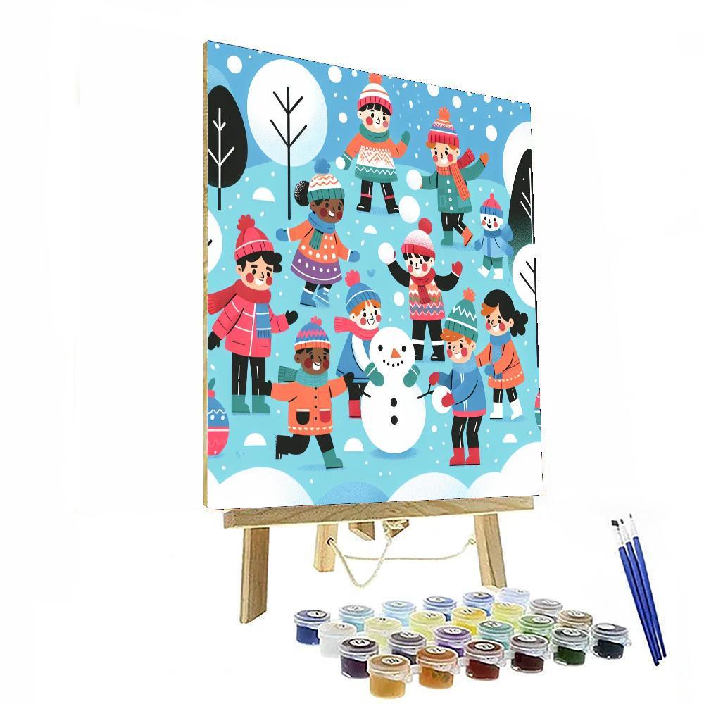 Charming Snowy Adventure Paint By Numbers Kits