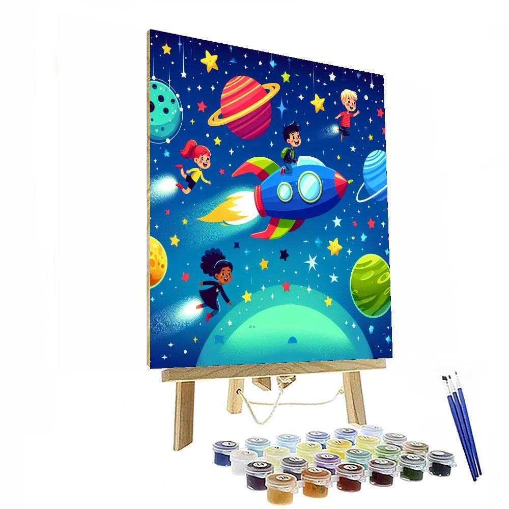 Cosmic Starship Adventure Paint By Color