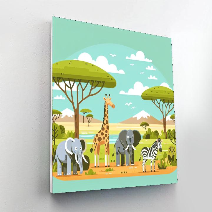 Cheery Safari Journey Painting Number Kit